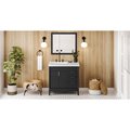 Jeffrey Alexander 36In. Blk Theodora Vanity, Left Offset, Lavante Cultured Mrbl Vessel Vanity Top, Intgrtd Rctngl Bowl VKITTHE36BKLAR